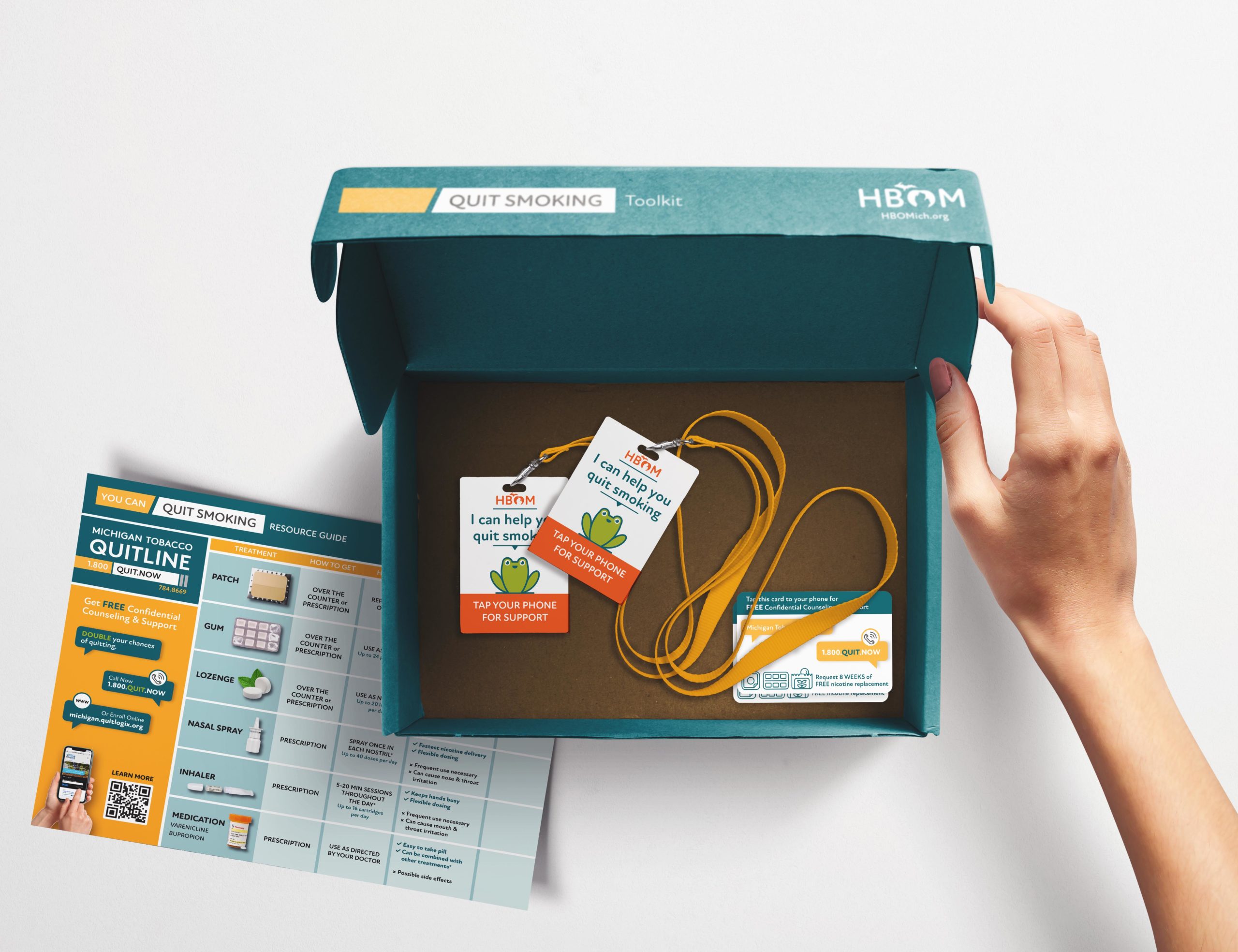 boxmockup NFC cards in HBOM box