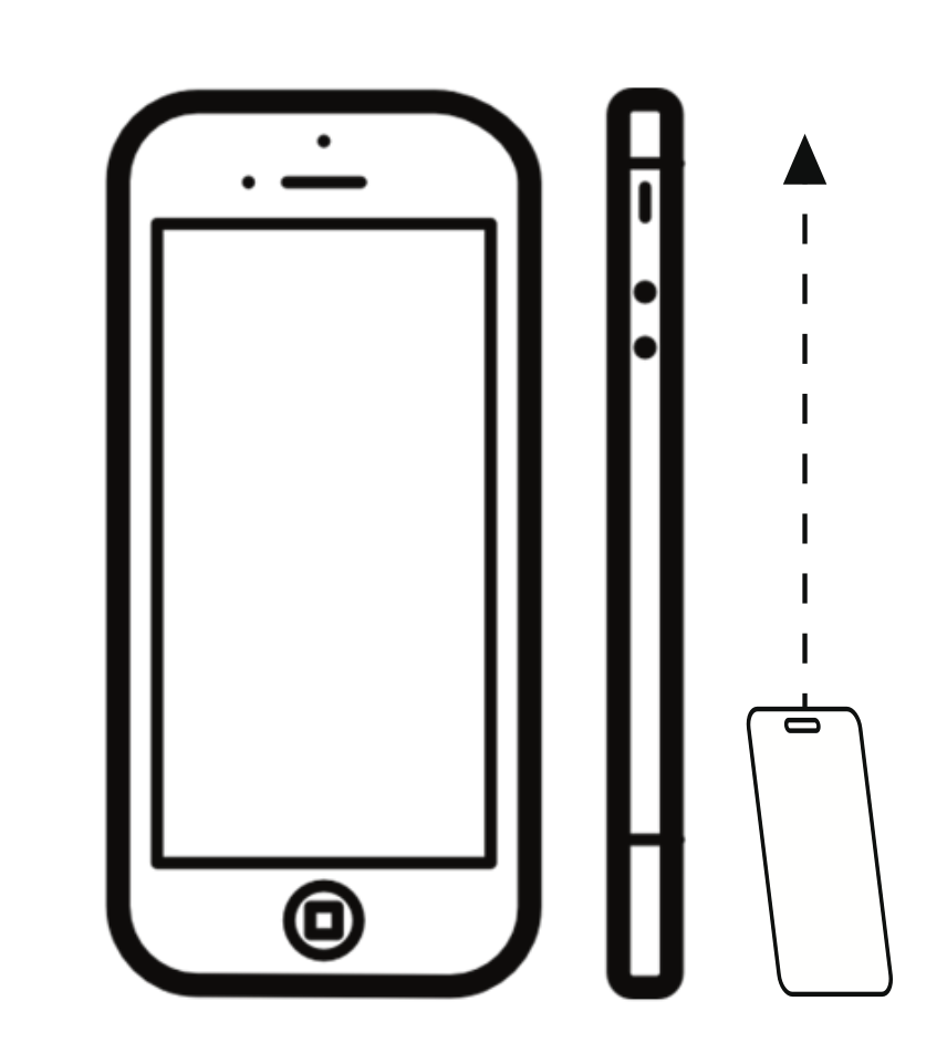 Screen Shot 2022-02-28 at 1.44.21 PM drawing of smart phone with badge next to the front of a smartphone with an arrow directing from bottom to top