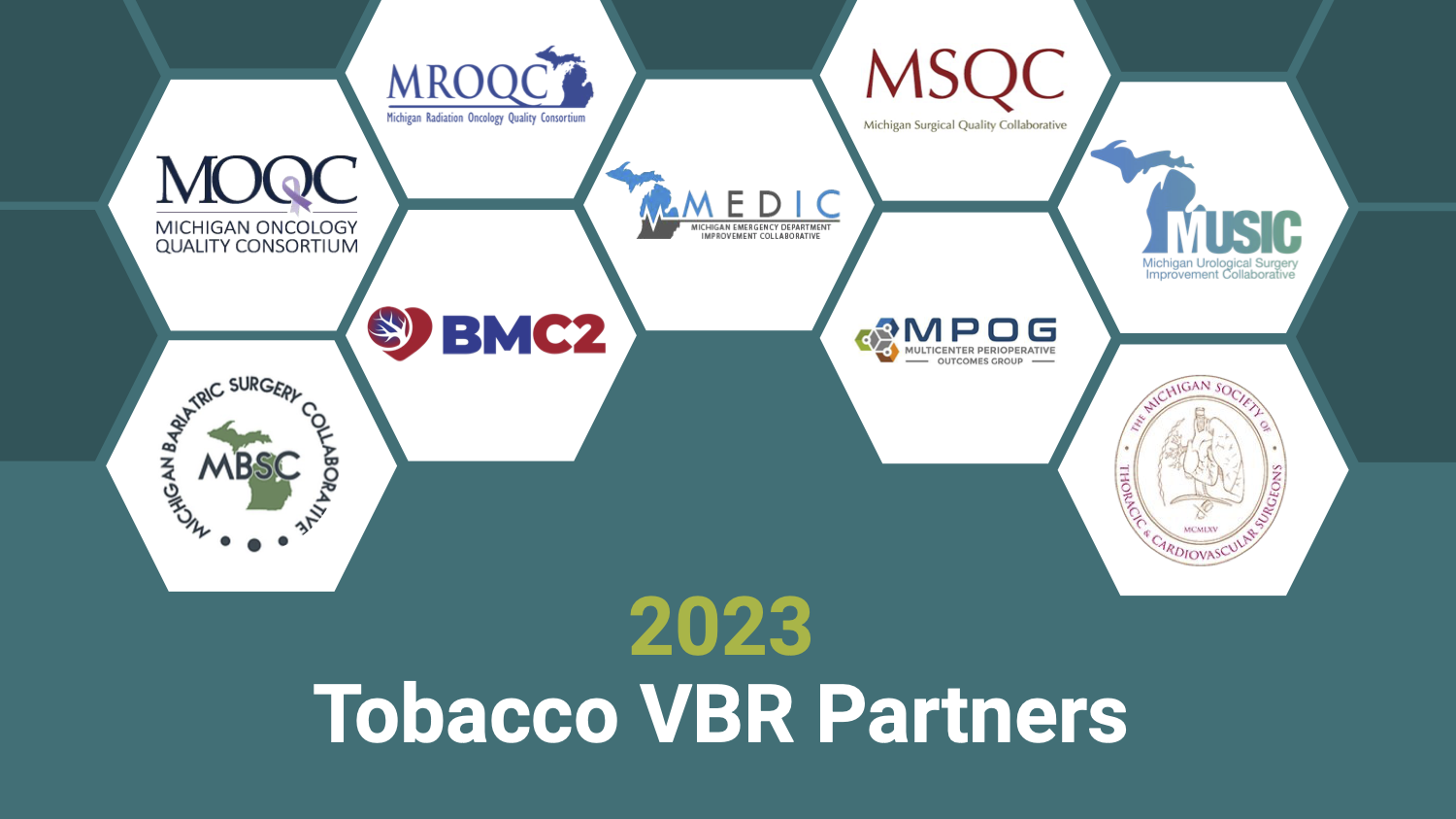 tobacco cessation vbr partners 2023 Tobacco VBR Partners with logos for participating CQIs